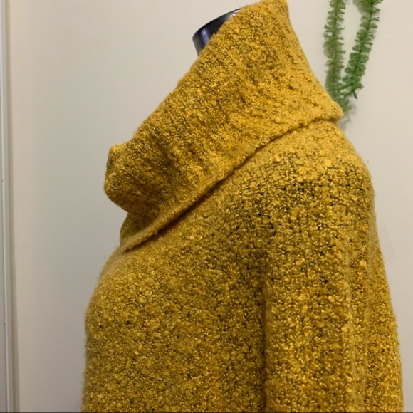 Faded Glory Knit Cozy Boulce Cowl Neck Breathable Chic Septre Gold Sweater Top - Picture 8 of 11